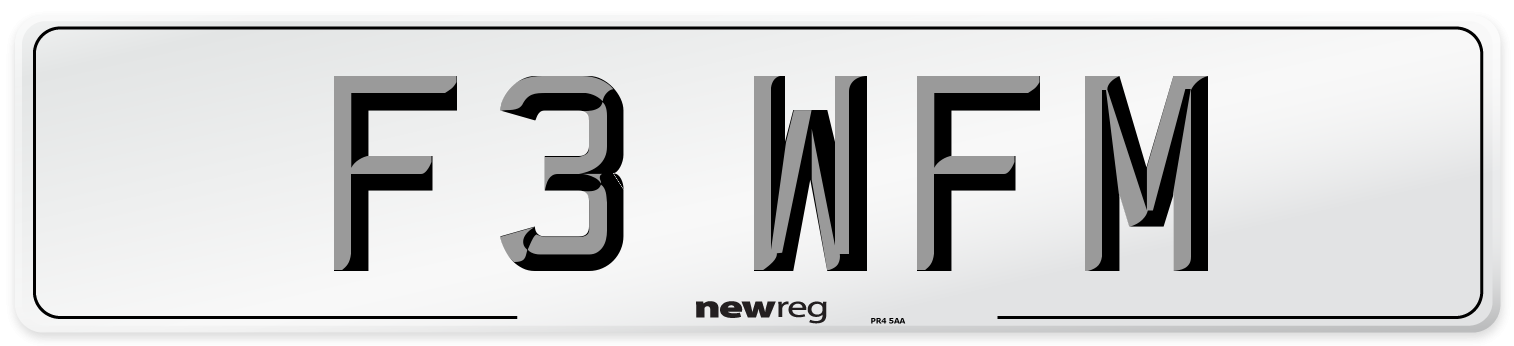 F3 WFM Number Plate from New Reg